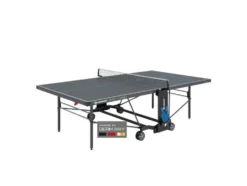 Tischtennisplatte PowerTec Outdoor, wetterfester, trendiges matt-schwarzes Design, klappbar