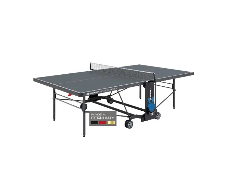 Tischtennisplatte PowerTec Outdoor, wetterfester, trendiges matt-schwarzes Design, klappbar
