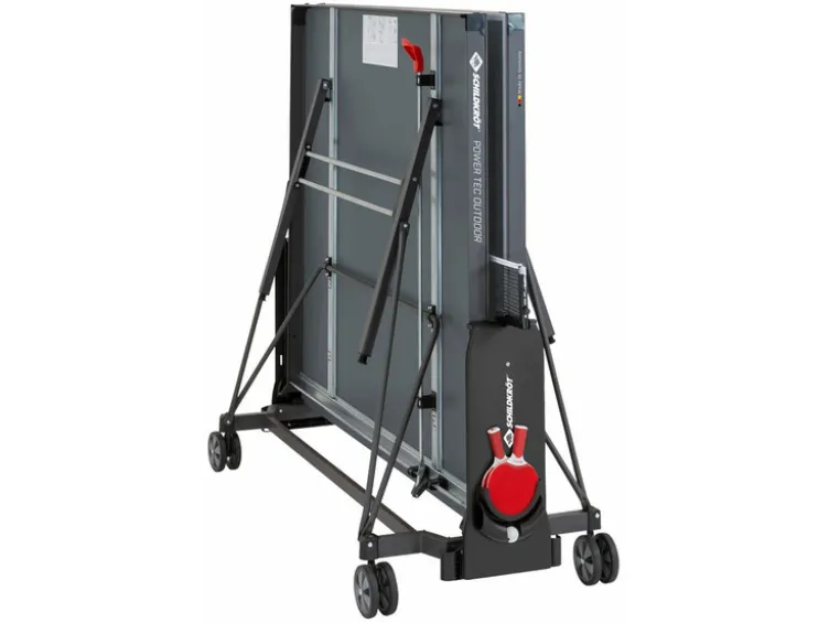 Tischtennisplatte PowerTec Outdoor, wetterfester, trendiges matt-schwarzes Design, klappbar