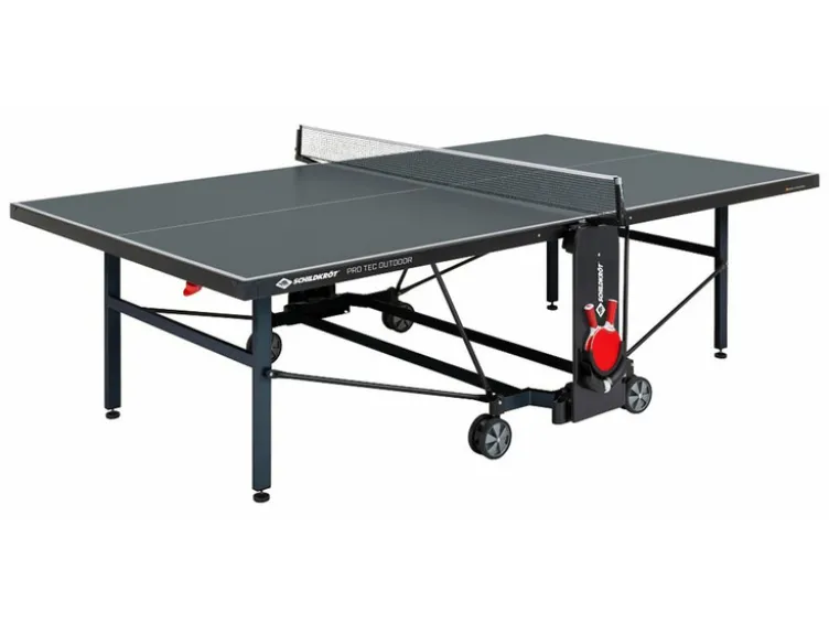Tischtennisplatte ProTec Outdoor, wetterfester Kompakttisch, klappbar