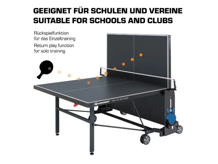 Tischtennisplatte ProTec Outdoor, wetterfester Kompakttisch, klappbar