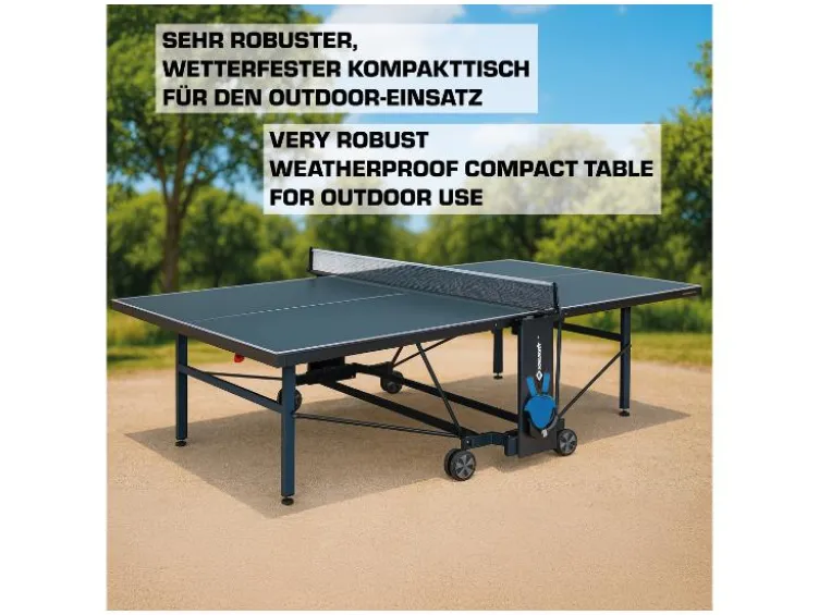 Tischtennisplatte ProTec Outdoor, wetterfester Kompakttisch, klappbar