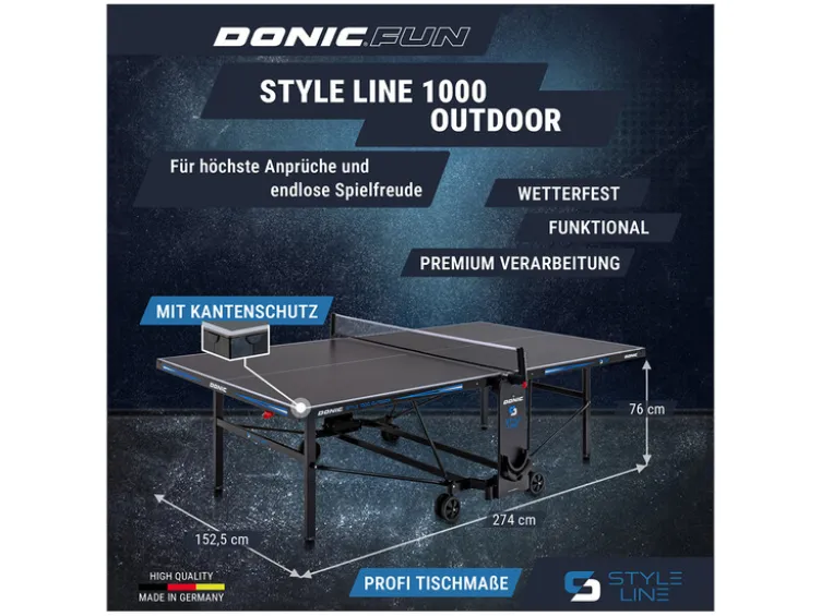Tischtennis-Set Style 1000 Outdoor, inkl. Zubehör