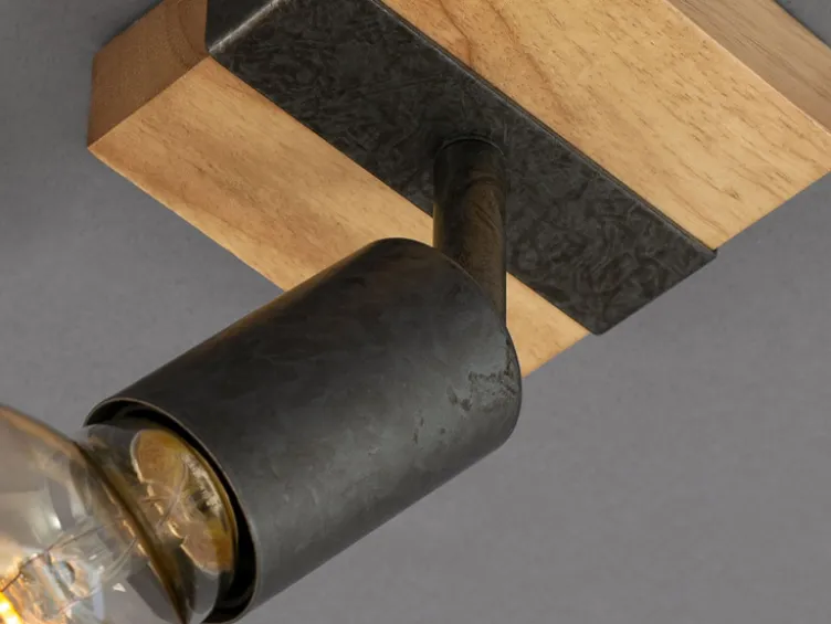 Wand- Deckenleuchte Vintage Holz, verschiedene Ausführungen