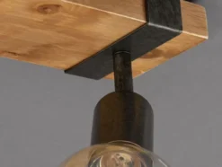 Wand- Deckenleuchte Vintage Holz, verschiedene Ausführungen