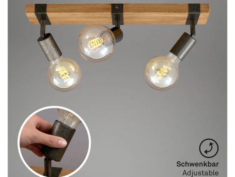 Wand- Deckenleuchte Vintage Holz, verschiedene Ausführungen