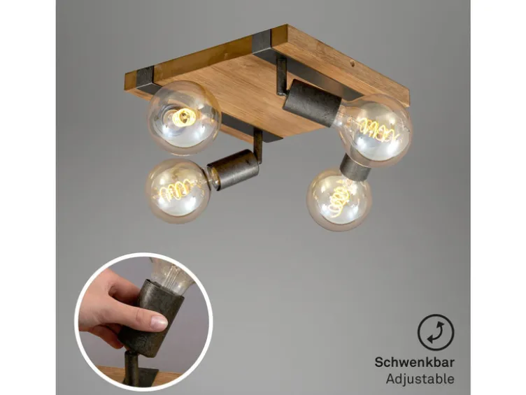 Wand- Deckenleuchte Vintage Holz, verschiedene Ausführungen