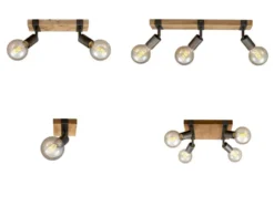 Wand- Deckenleuchte Vintage Holz, verschiedene Ausführungen