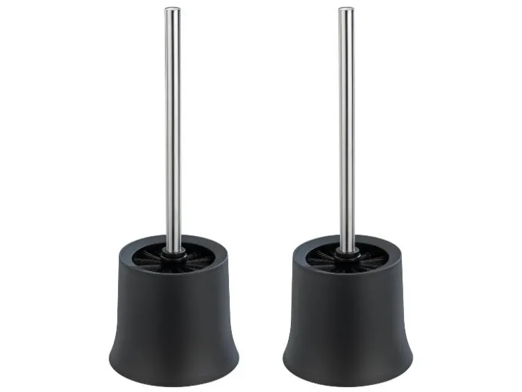 WC-Garnitur Basic Schwarz 2er Set, inklusive WC-Bürste