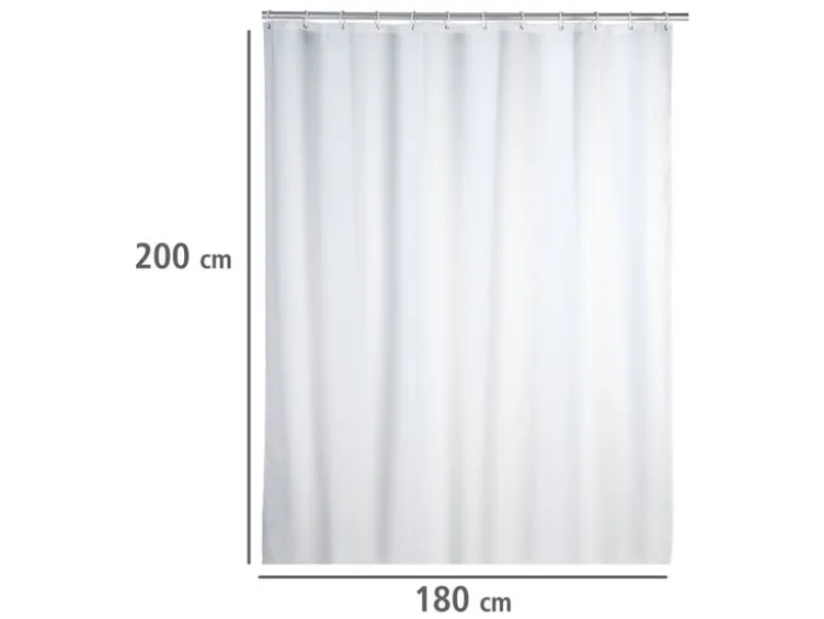 Wenko Duschvorhang, 180 x 200 cm, mit Anti-Schimmel-Effekt, wasserabweisend, waschbar
