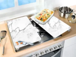 Wenko Herdabdeckplatte »Universal«, 2-teilig, für alle Herdarten, aus gehärtetem Glas