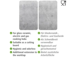 Wenko Herdabdeckplatte »Universal«, 2-teilig, für alle Herdarten, aus gehärtetem Glas