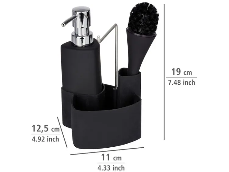 Wenko Spül-Set »Empire«, 250 ml Fassungsvermögen, mit Spülbürste, Auffangbecken