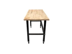 Werkbank mit Rollen, B 140 X T 60 X H 84cm, 200kg Belastung, FSC 100%, Fichte
