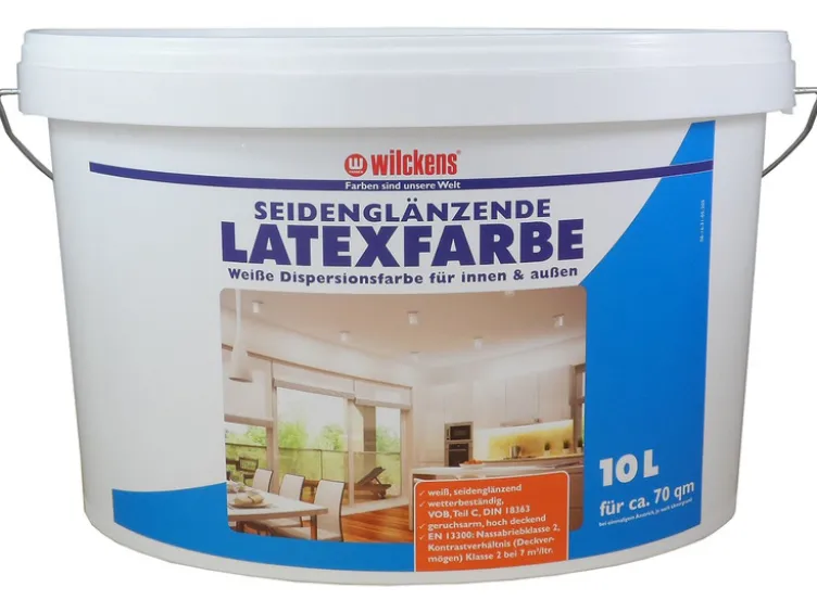 Wilckens Latexfarbe, 10 Liter, in matt, seidenglänzend oder hochglänzend, Farbe weiß
