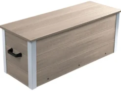 WPC Auflagenbox, silbergrau, L 115 x B 42,8 x H 47,2 cm