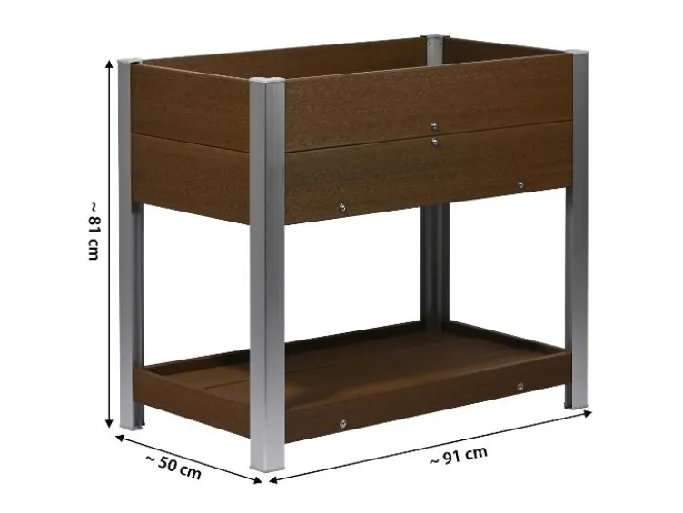 WPC Hochbeet »Square«, 91 x 50 x 81 cm, braun