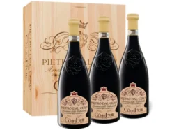 3 x 0,75-l-Flasche Cà dei Frati Pietro Dal Cero Amarone Della Valpolicella DOCG trocken, Rotwein 2018 - mit Holzkiste