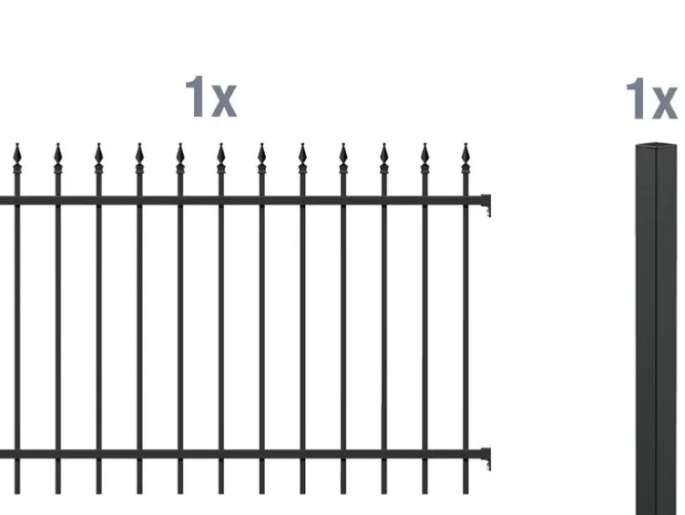Zaun-Anbauset Chaussee, zum Einbetonieren