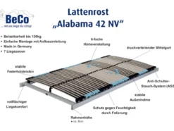 7-Zonen Lattenrost Alabama 42 NV, nicht verstellbar