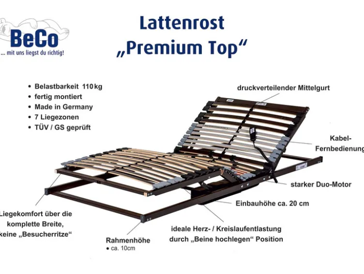 7-Zonen Motor-Lattenrost »Premium Top«, verstellbar
